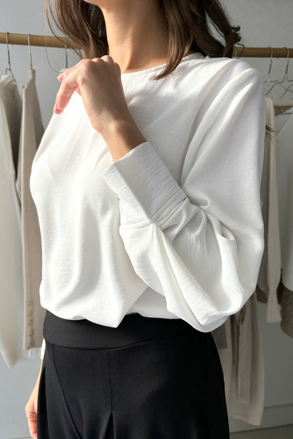 Bő ujjszabású blúz - fehér