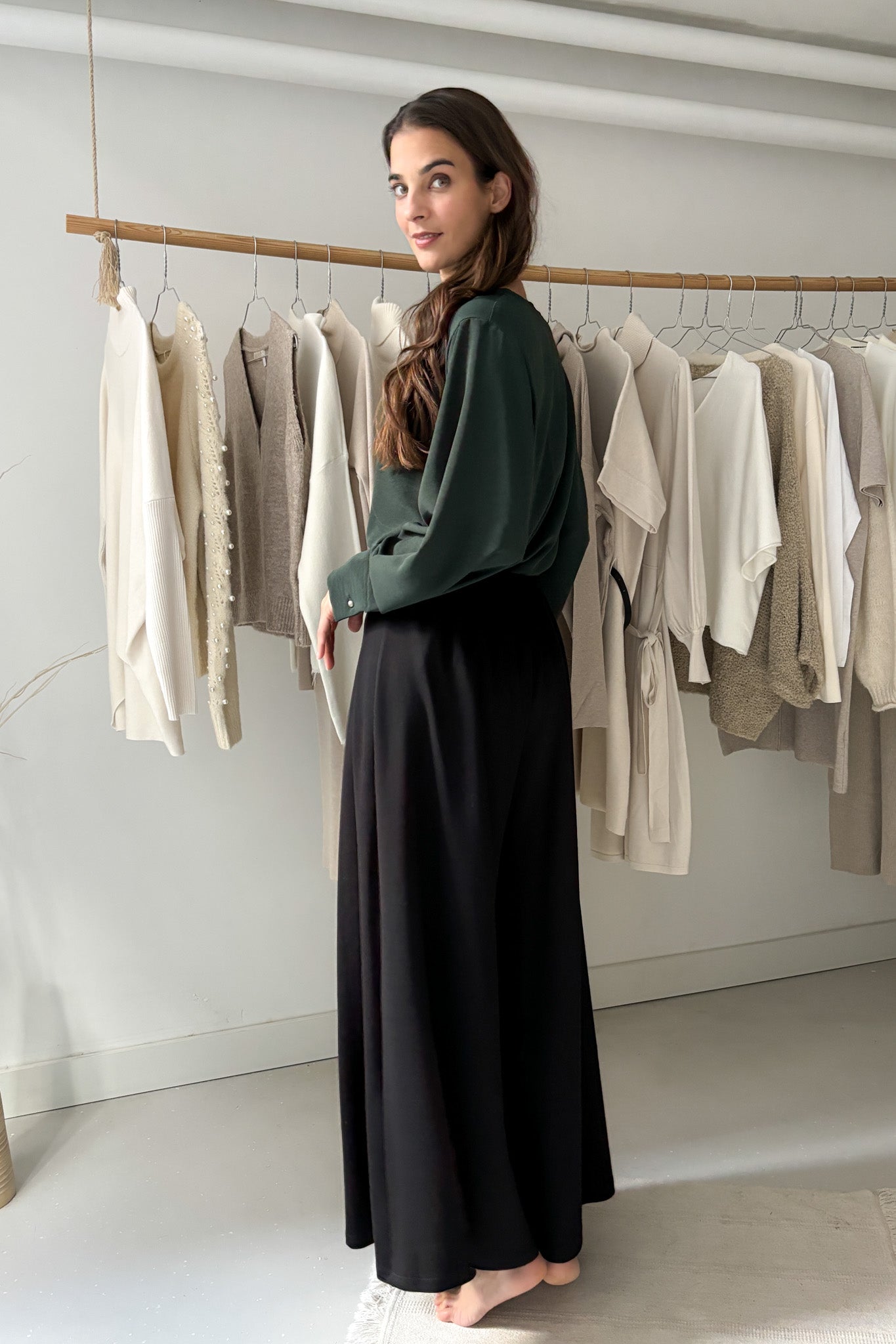 Bő ujjszabású blúz - zöld