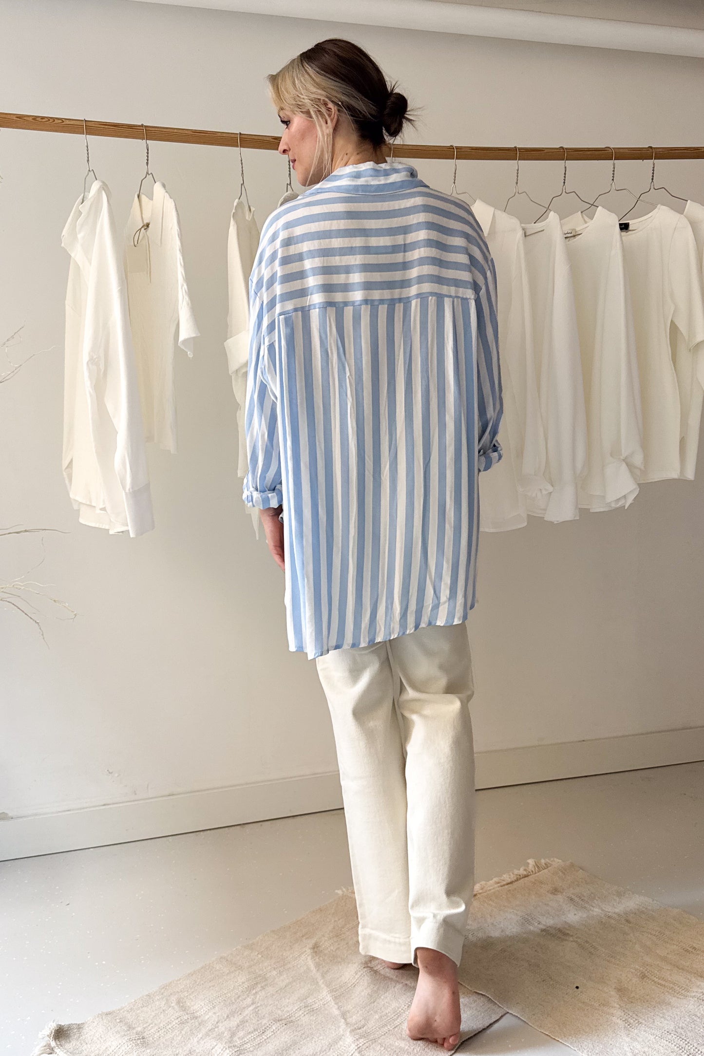 Kék csíkos oversize ing