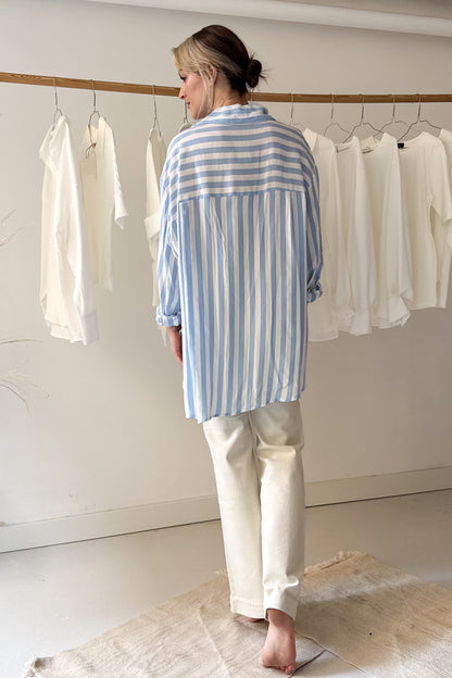 Kék csíkos oversize ing