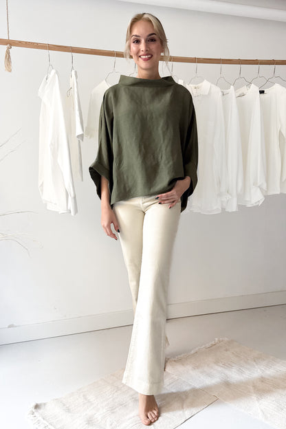 Denevérujjú felső - khaki