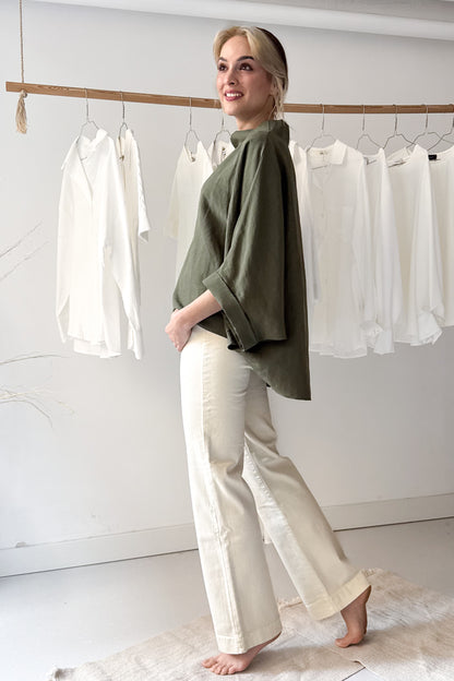 Denevérujjú felső - khaki
