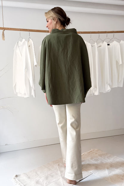 Denevérujjú felső - khaki