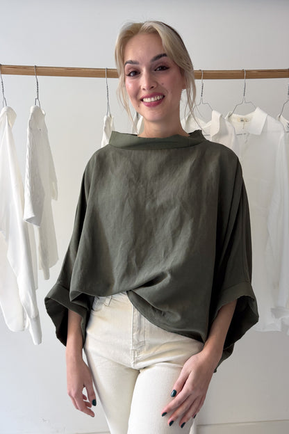 Denevérujjú felső - khaki