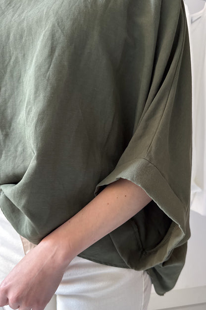 Denevérujjú felső - khaki