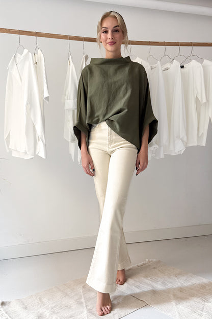 Denevérujjú felső - khaki