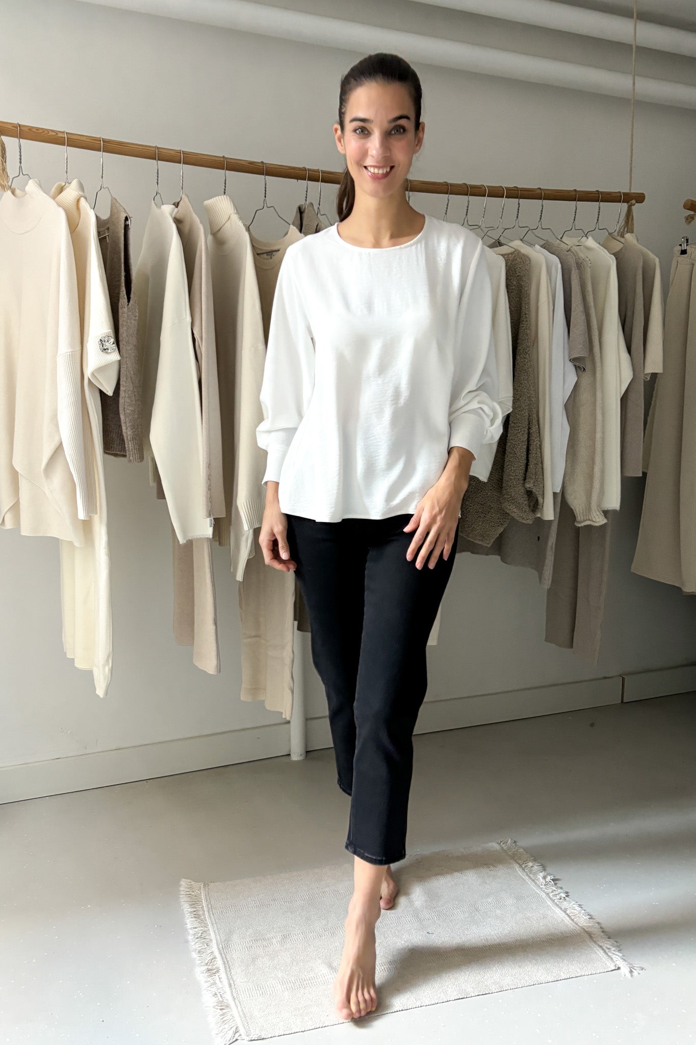 Bő ujjszabású blúz - fehér