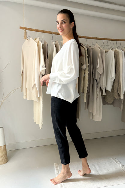Bő ujjszabású blúz - fehér
