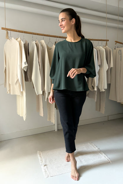 Bő ujjszabású blúz - zöld