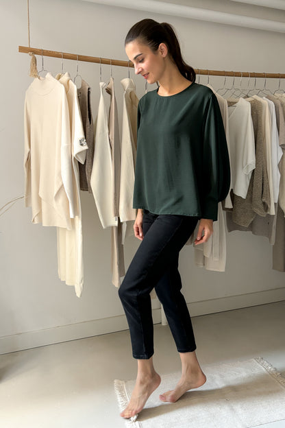 Bő ujjszabású blúz - zöld