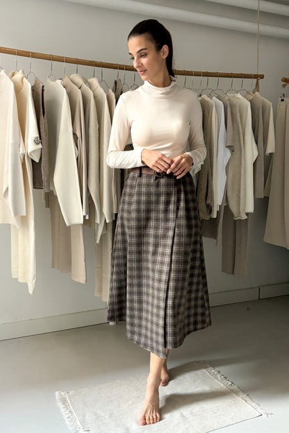 Kockás téli szoknya