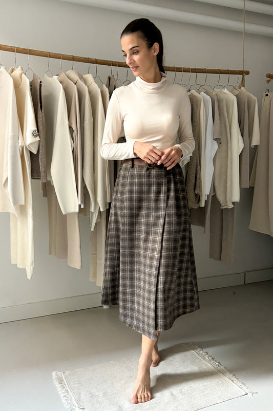 Kockás téli szoknya