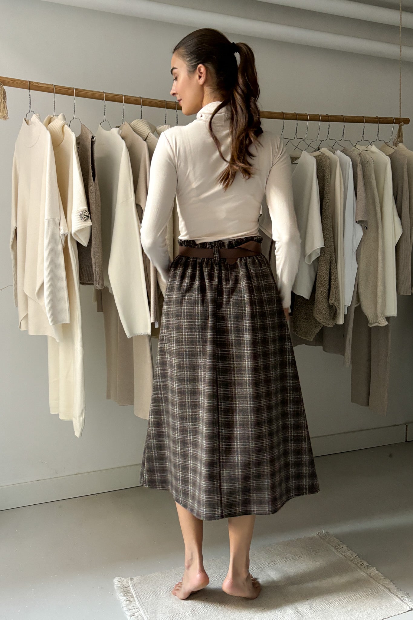 Kockás téli szoknya