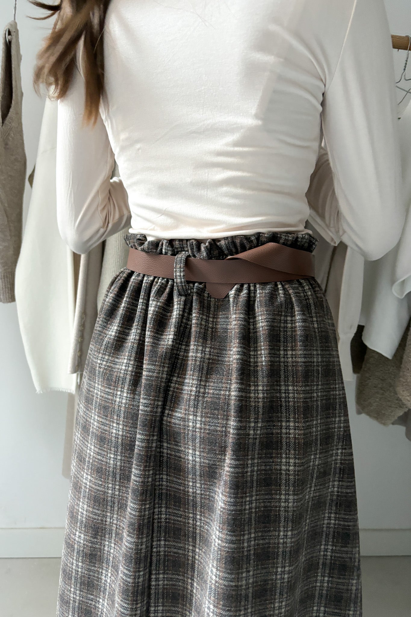 Kockás téli szoknya