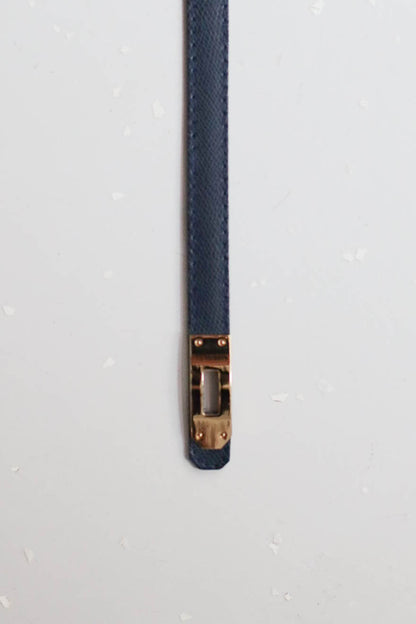 Állítható bőr öv-sötétkék