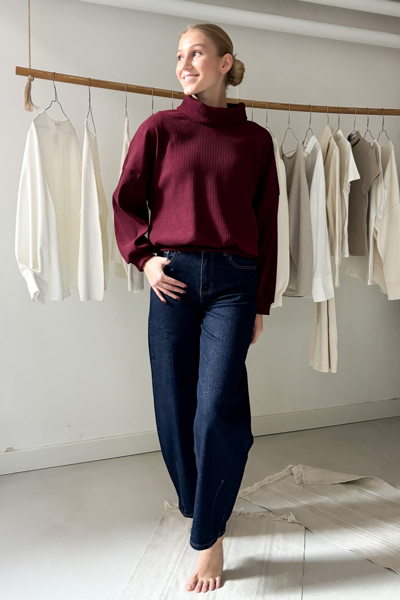 Kord hatású pulcsi - vörösbor