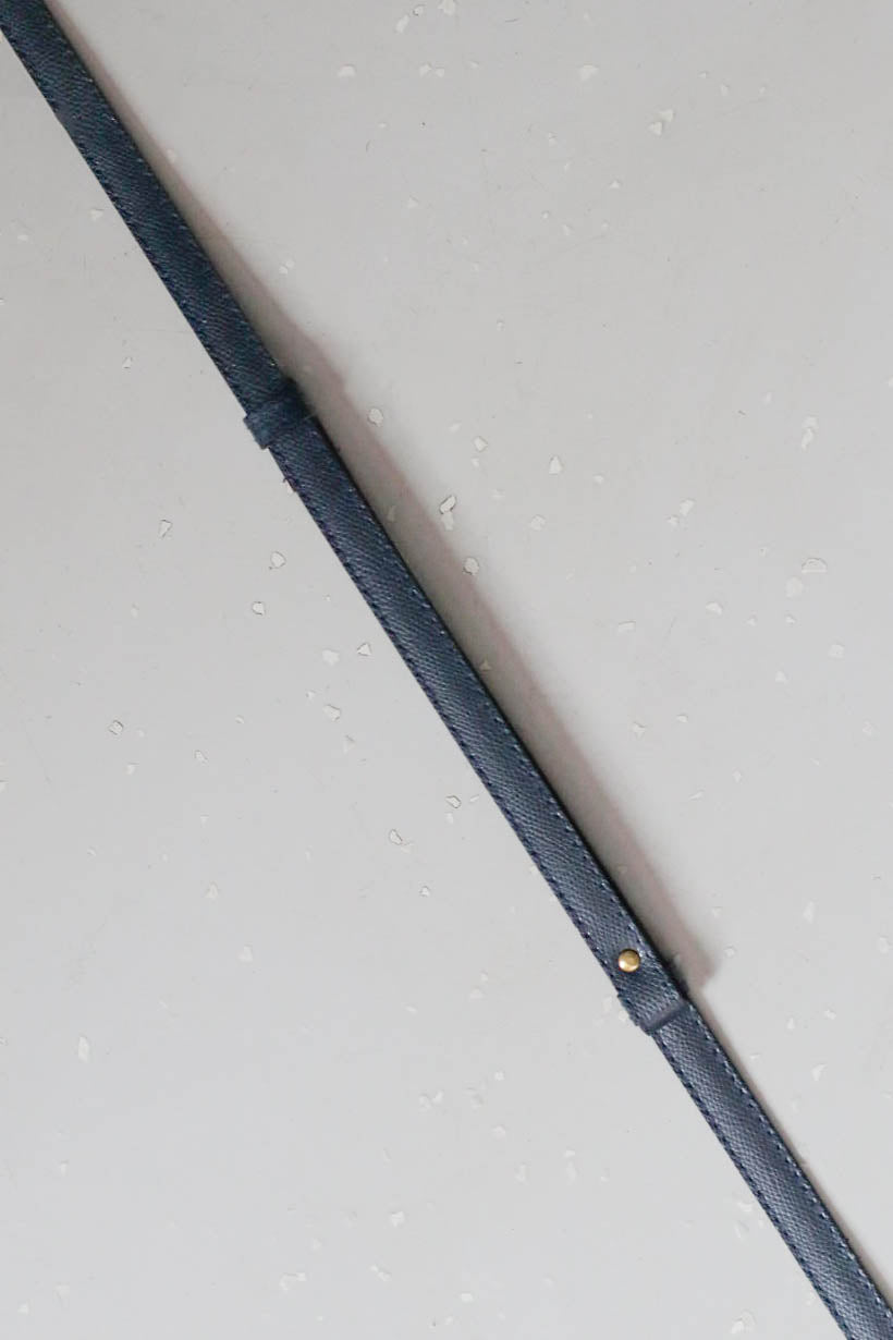 Állítható bőr öv-sötétkék