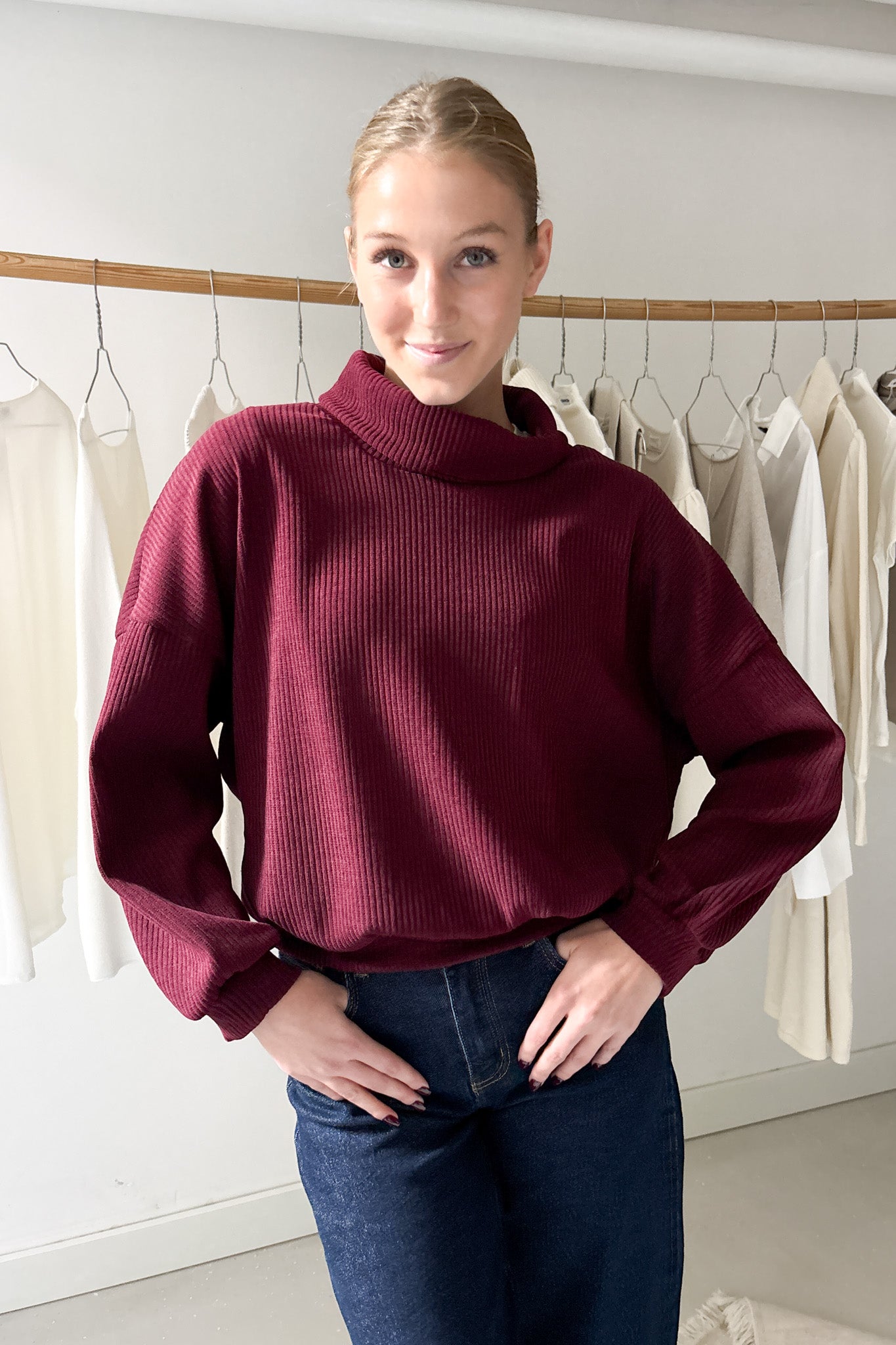 Kord hatású pulcsi - vörösbor