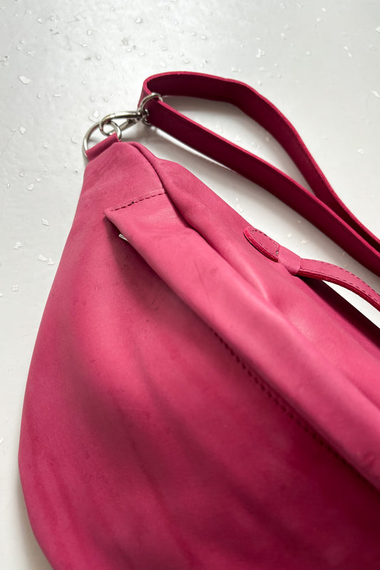 Oversize bőr övtáska - ciklámen