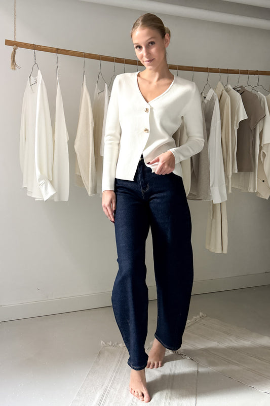 V-nyakú, duplagombos kardigán