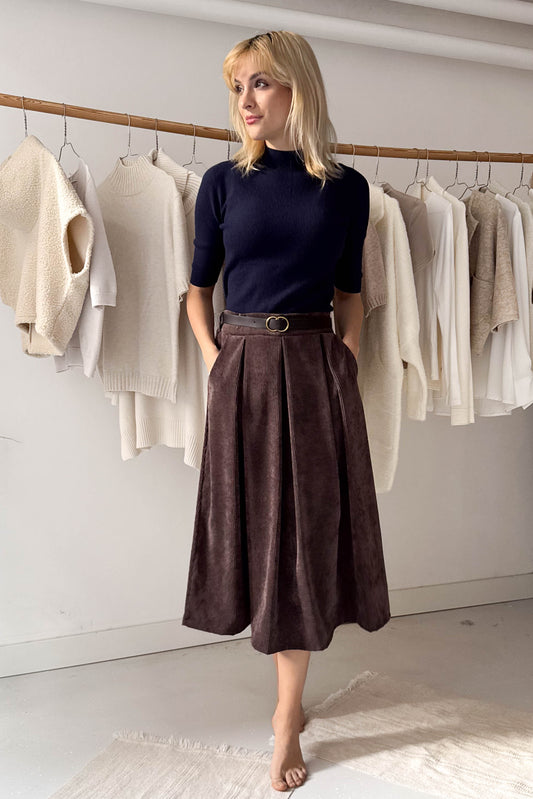 Kord szoknya-datolyabarna