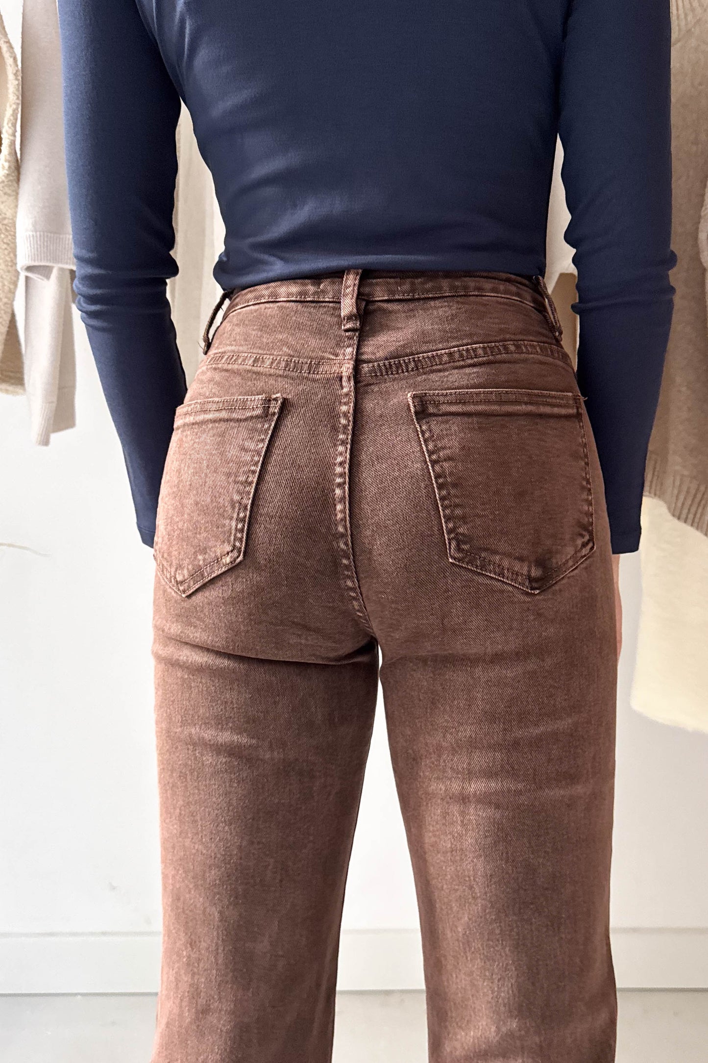 Wide leg farmer nadrág-rozsdabarna