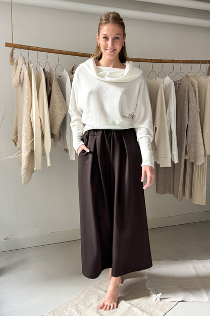 Kámzsanyakú pulóver - fehér