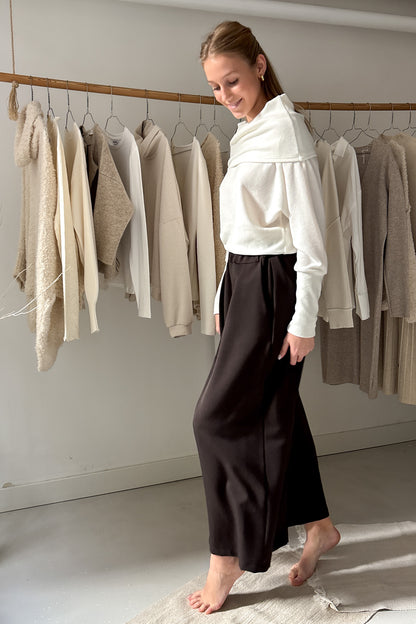 Kámzsanyakú pulóver - fehér