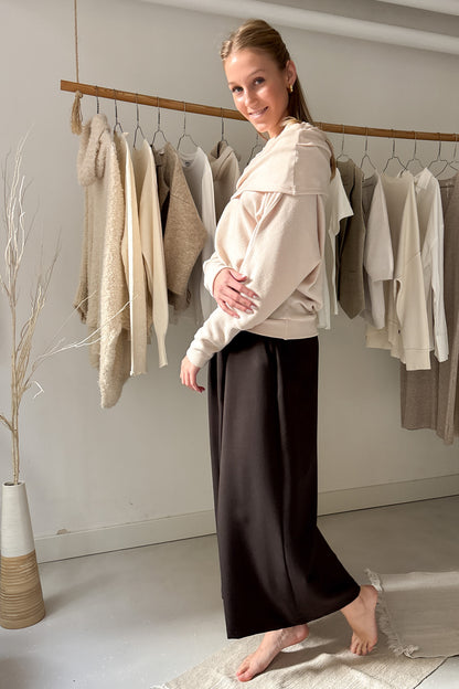 Kámzsanyakú pulóver - púder