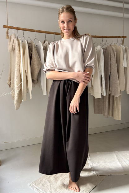 Puffos ujjú felső - pézsmabarna