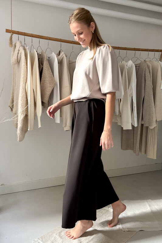 Puffos ujjú felső - pézsmabarna