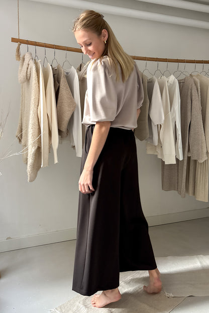 Puffos ujjú felső - pézsmabarna