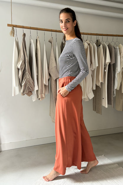 Elöl hajtásos, nadrág - pasztell tégla színű