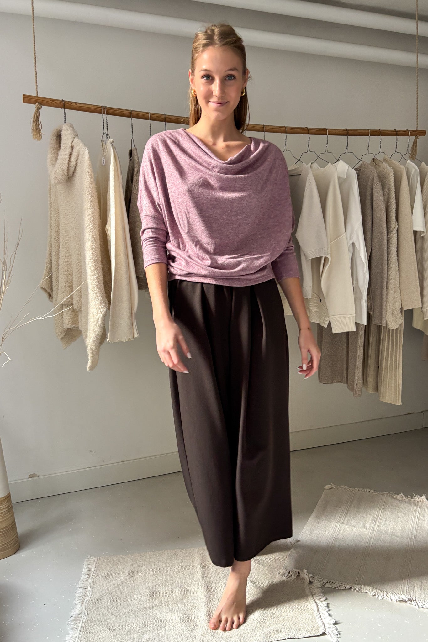 Ejtett nyakú felső - lila