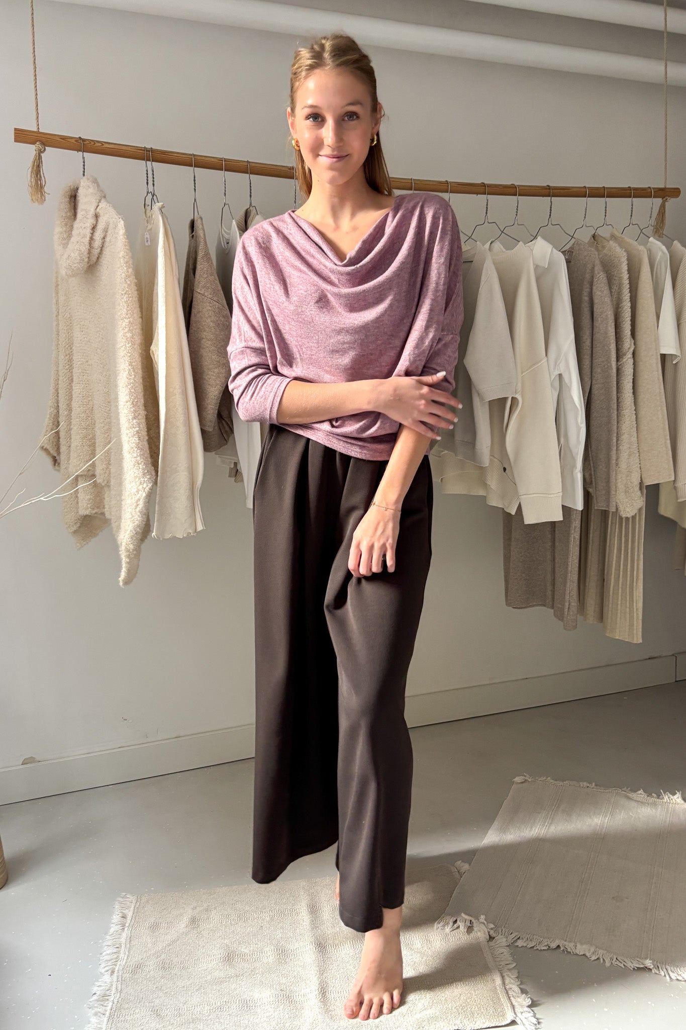 Ejtett nyakú felső - lila