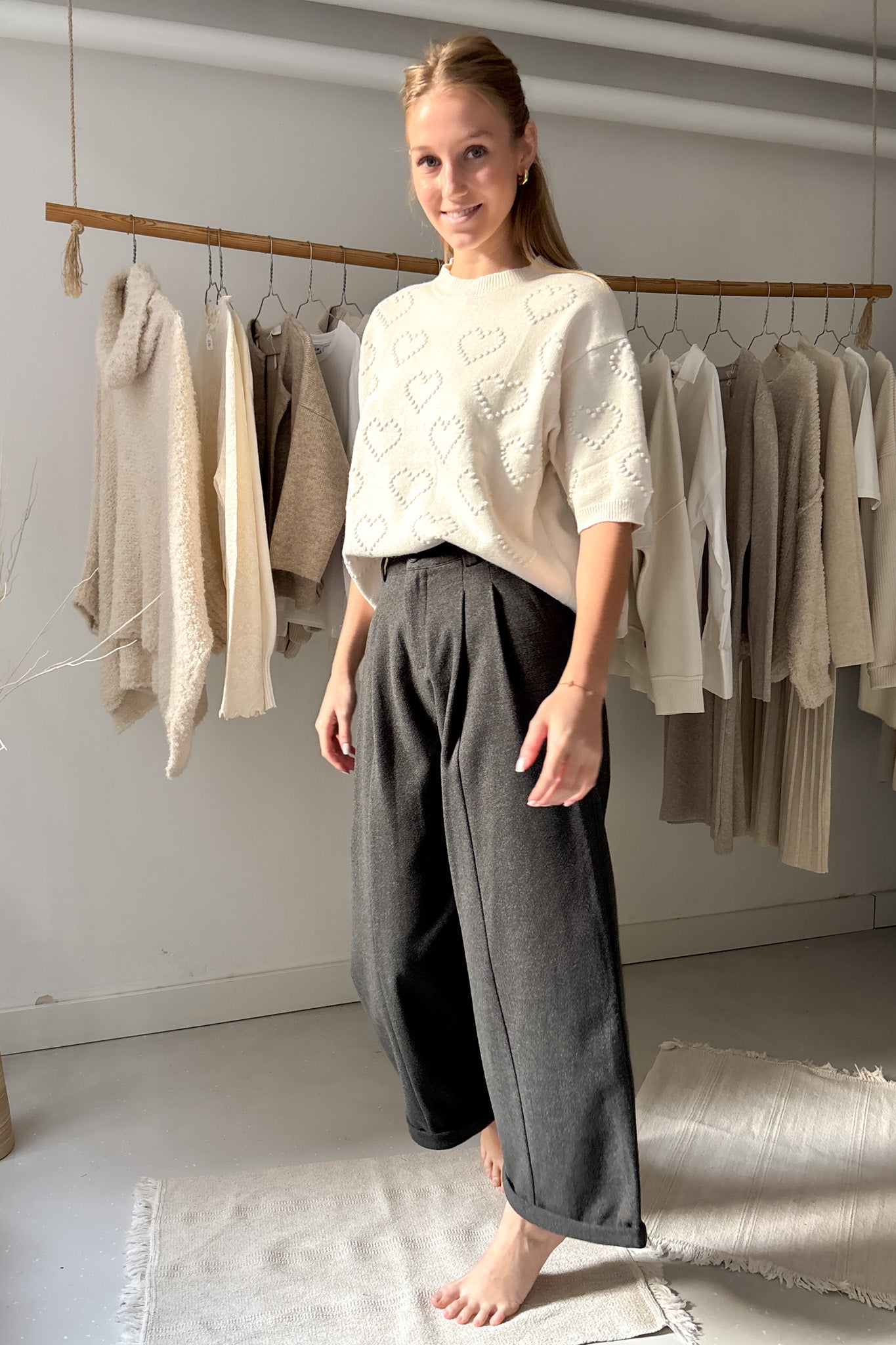 Rövidujjú, szivecskés felső