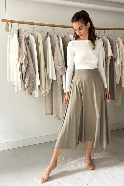 Midiszoknya - olivazöld