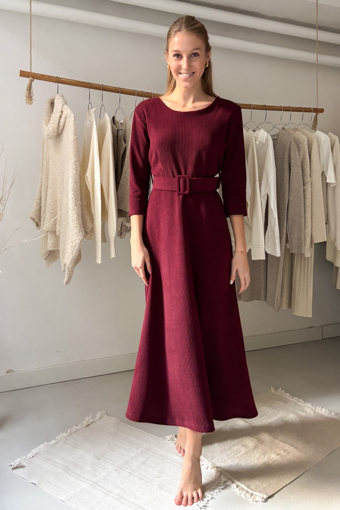 Kordbársony midiruha - borvörös