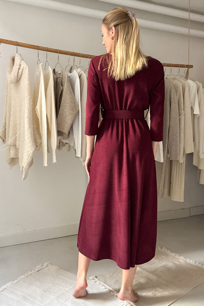 Kordbársony midiruha - borvörös