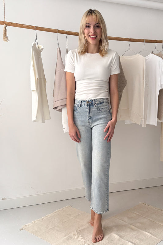 Egyenes szárú farmernadrág-világoskék