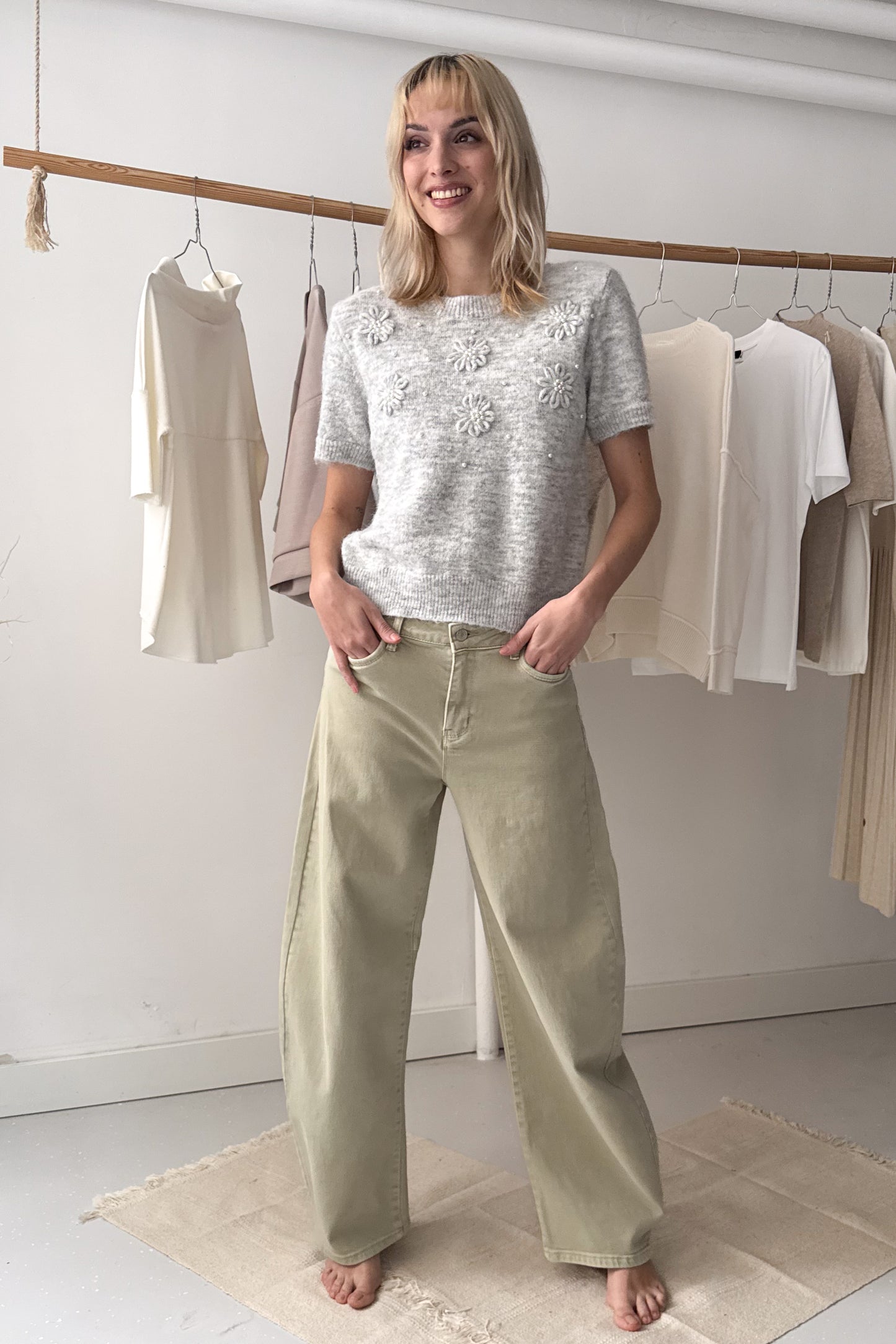 Ballon farmernadrág-pisztáciazöld