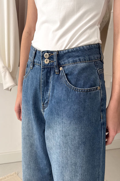 Ballon farmernadrág csíkos részletekkel