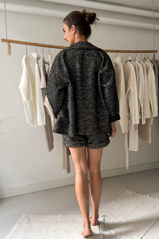 Fekete buklé blézer