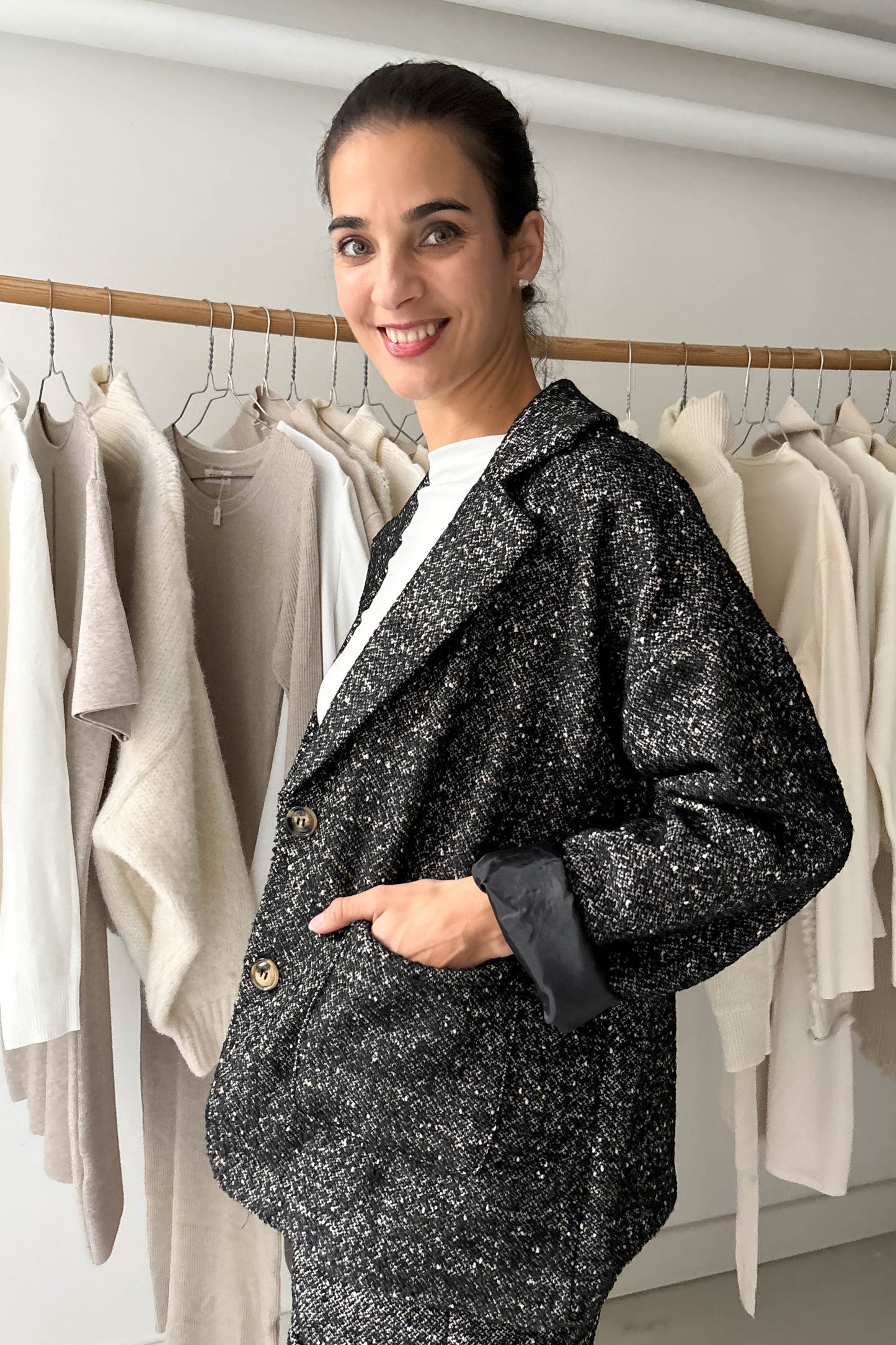 Fekete buklé blézer