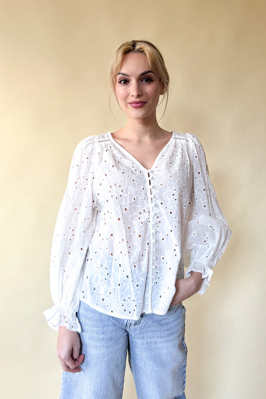 Puffos ujjú csipkeblúz