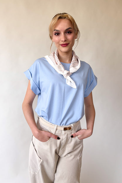 Kendős póló - világoskék