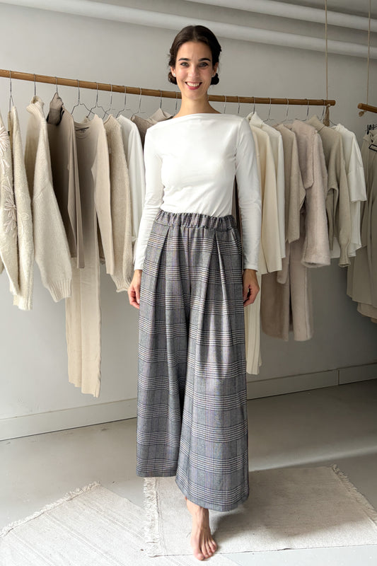 Elöl hajtásos nadrág - kockás