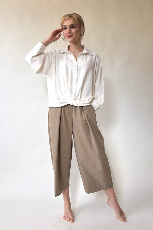 Alul csavart blúz - fehér