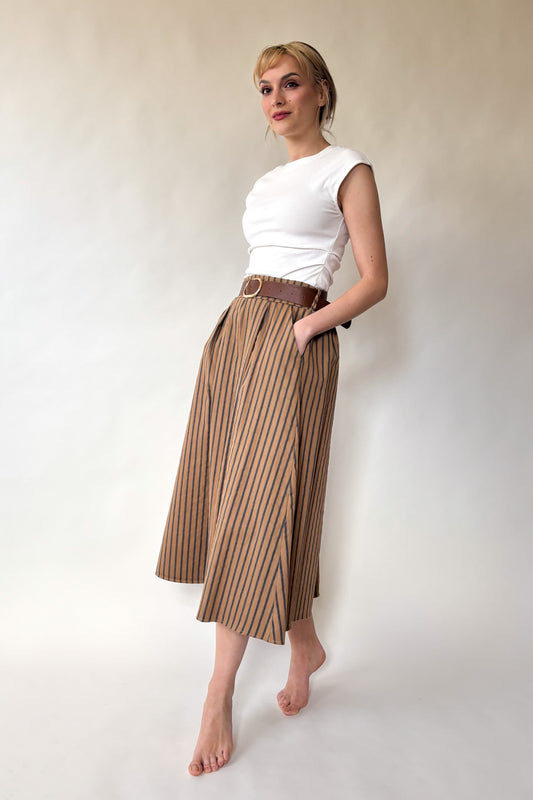 Csíkos szoknya - barna