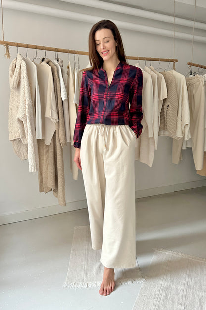 Basic zip-up cotton top